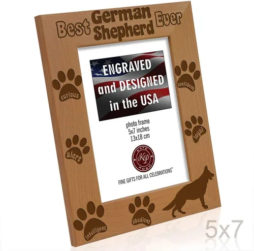 Vista 6 de KATE POSH Marco de fotos Best German Shepherd Ever, regalos para amantes de los perros, regalos para cachorros, regalos conmemorativos, marco