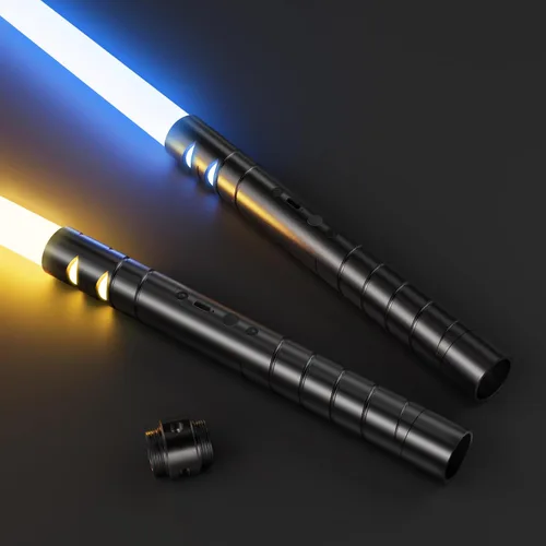 Vista 13 de jvmusaber Sable de luz de duelo para niños y adultos, espada ligera con 20 colores RGB, 4 sonidos FX, empuñadura de metal recargable por USB