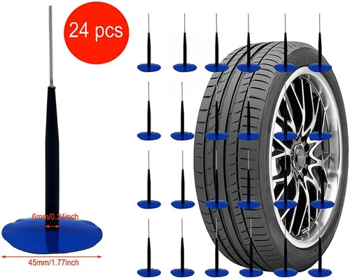 Vista 3 de TP-103D Unidad de reparación combinada, tapón de parche de reparación de neumáticos 1/4 "x 1 3/4" vástago sumergido 24 piezas