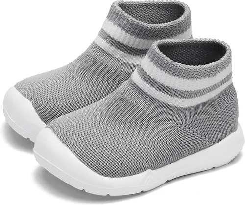 Vista 3 de Engtoy Baby Sock Shoes Baby Walking Shoes Infant Non-Slip Breathable Slippers with Soft Rubber Sole Baby Boys Girls Slip On Sneakers
