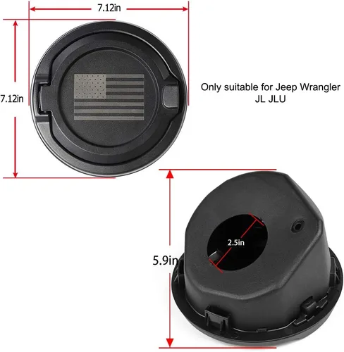 Vista 5 de Savadicar Cubierta de tapa de gasolina, puerta del tanque de combustible para Jeep Wrangler JL JLU 2018-2024 2/4 puertas, construcción de ABS +
