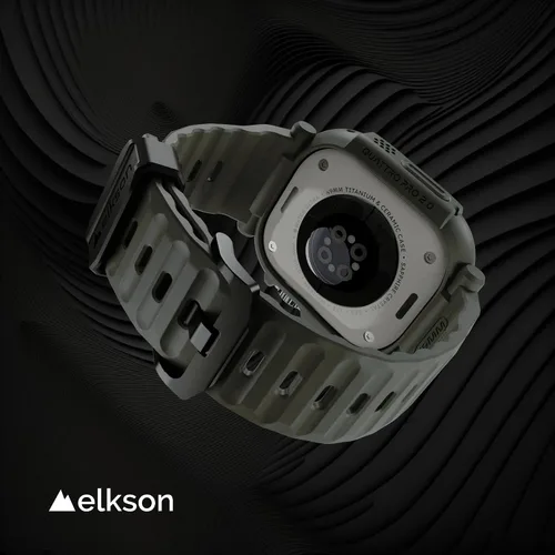 Vista 6 de elkson Quattro Pro Series - Funda resistente para Apple Watch Ultra 3, 2, 1 de 1.732 pulgadas, protector de pantalla de vidrio templado, resistente