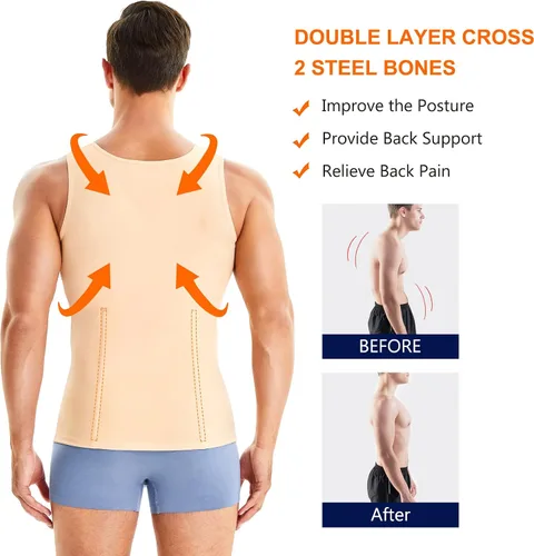 Vista 4 de Wonderience Camisetas de compresión para hombre, camiseta sin mangas con cremallera