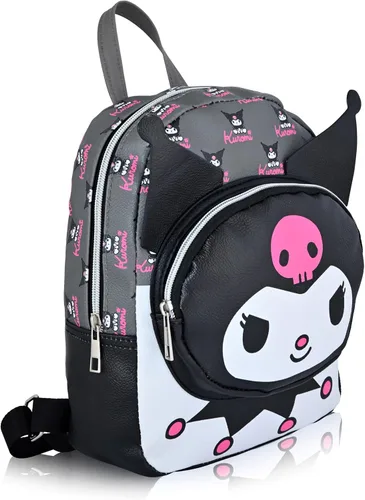 Vista 2 de Sanrio Hello Kitty and Friends Kuromi Mochila Mini bolso de piel sintética de 10 pulgadas para mujeres, hombres, unisex, Kuromi, Mochilas Daypack