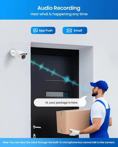 Vista 5 de ZOSI 4K PoE Sistema de cámaras de seguridad, 4 piezas 8MP Cámaras Bullet para interior y exterior con detección de personas y vehículos, conteo