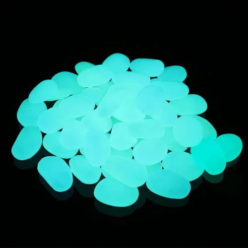 Vista 8 de Shiny Stone Piedras que brillan en la oscuridad, piedras decorativas que brillan en la oscuridad, grava de acuario para pecera, guijarros brillantes