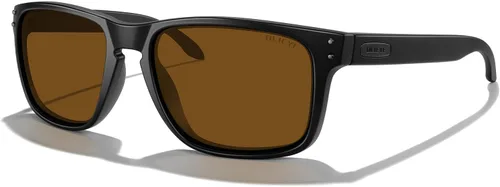 Vista 18 de Gafas de sol polarizadas deportivas para hombre, gafas de sol de marco flexible para pesca deportiva masculina Marco negro/lente negra/metal plateado