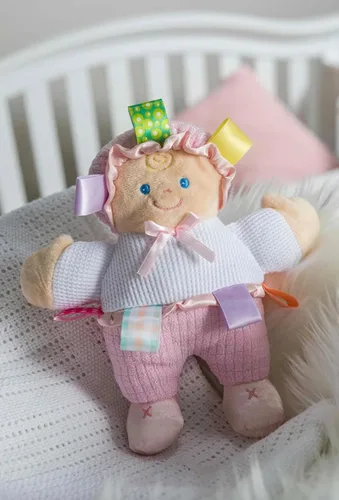 Vista 2 de Mary Meyer Taggies Muñeca de bebé para el desarrollo, rosa, 20 cm
