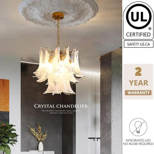 Vista 5 de Ceiling Light Modern Gold Chandeliers,Creative Round Crystal Glass Chandelier with 6- Cloud Glass Pendant Fixture Lamp