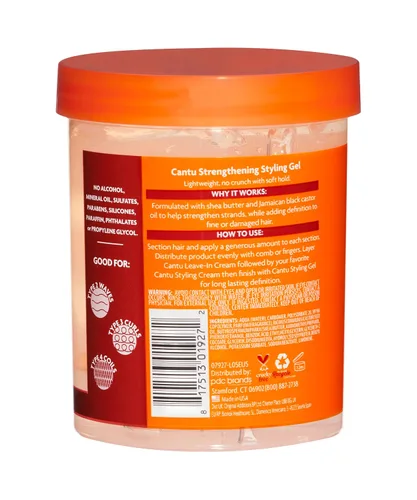 Vista 2 de Cantu Gel fortalecedor de manteca de karité con aceite de ricino negro jamiaicano, 18.5 onzas