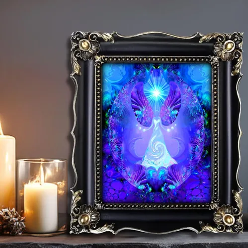 Vista 3 de Violet Fairy Fantasy Art Photo Print, Unframed Energy Wall Decor in Violet called Hope