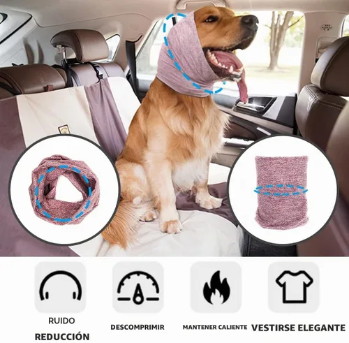 Vista 4 de Orejas silenciosas para perros, orejeras para aliviar la ansiedad y calmar a los perros, redecilla para proteger el ruido, acicalamiento