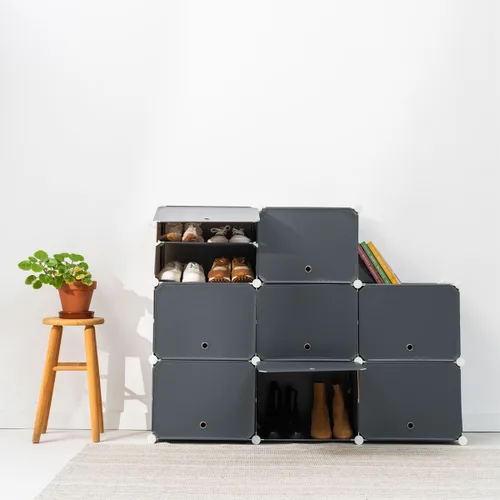 Vista 3 de Zapatero Modular Portátil InnovaGoods Gris