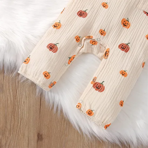 Vista 113 de Disfraz de Halloween para bebé niño y niña, mameluco de manga larga con diseño de calabaza, mameluco para Halloween