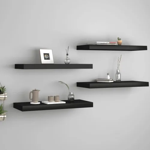Vista 170 de Estante flotante de pared negro de 9.1 x 9.3 x 1.5 pulgadas, estante de almacenamiento de estante montado en la pared, estantes flotantes