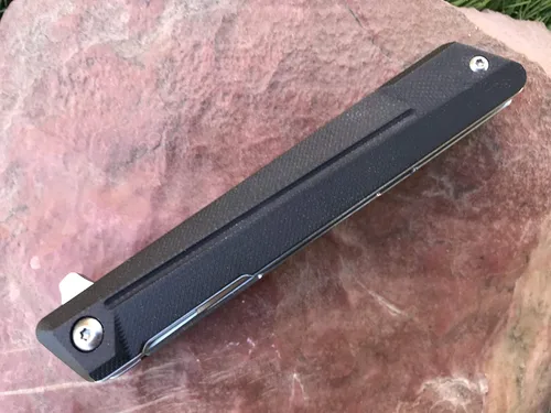 Vista 4 de TACTICAL GEARZ EDC - Cuchillo plegable de bolsillo, mango G10, hoja tanto de acero D2, incluye funda (ST negro)