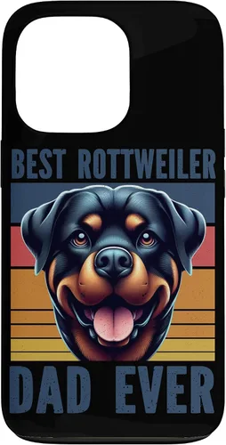 Vista 10 de Rottweiler Dad Rottie Father Dog Parent Father's Day Retro Case for iPhone 16