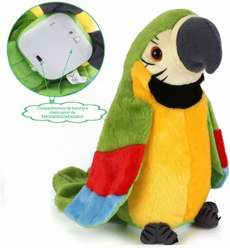 Vista 5 de Loro parlante, repite lo que dices, juguete electrónico de peluche para niños y niñas