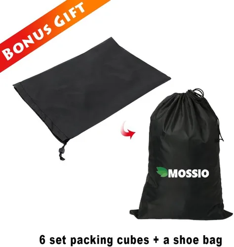 Vista 2 de Mossio Set de 7 cubos de embalaje con bolsa para zapatos, organizador de compresión para equipaje de viaje