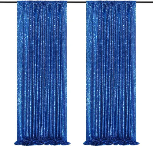 Vista 47 de 2 cortinas de 2 x 8 pies de lentejuelas con brillantina para marco de fotografía, para fiestas o fondos de fotografía