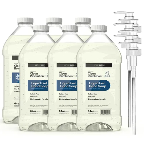 Vista 42 de Clean Revolution Jabón de manos en gel líquido, líquido sedoso rico, espuma rápida, enjuague rápido, contiene aceites esenciales reales