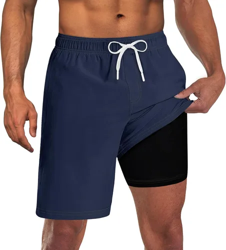 Vista 51 de UNICOMIDEA Bañador para hombre con forro de compresión de 9 pulgadas de largo