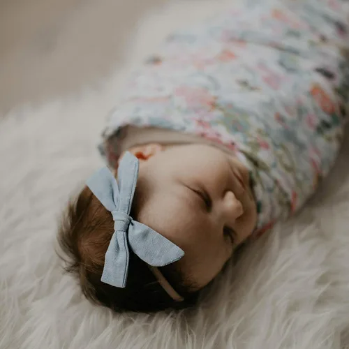 Vista 4 de Parker Baby Co. - Diademas suaves para bebé niña con lazos, paquete de 10