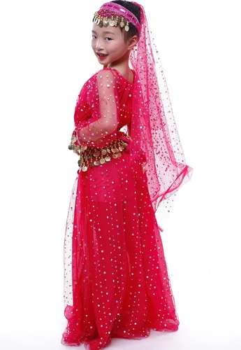 Vista 2 de Astage Conjunto elegante de traje de danza del vientre de la niñade la muchacha grande,Todos los accesorios