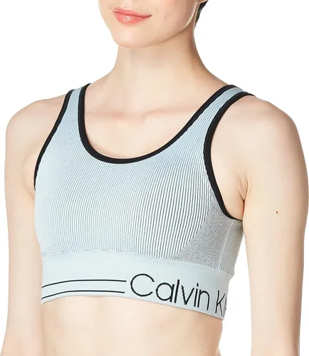 Vista 4 de Calvin Klein Performance Women's Medium Impact Sports Bra with Removable Cups Color beige.