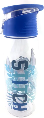 Vista 2 de Jerry Leigh Disney - Lilo and Stitch - Botella de agua con tapa abatible, asa de fijación de bucle, 24 onzas