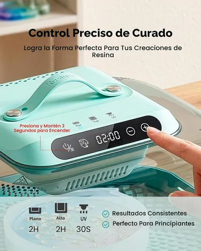 Vista 5 de Máquina de curado de resina Resiners G3 con luz UV, curado rápido de 2H/1Min, alfombrilla de silicona incluida, base reversible resistente a