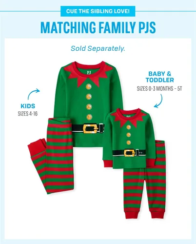 Vista 2 de The Children's Place - Conjunto de pijama de Navidad a juego para la familia, ajuste cómodo, 100% algodón, adulto, niño grande, niño pequeño, bebé