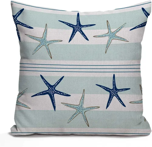 Vista 7 de Nphuriy Funda de almohada con diseño abstracto de estrellas de Estados Unidos sobre fondo azul, funda de almohada decorativa de algodón y lino Multi