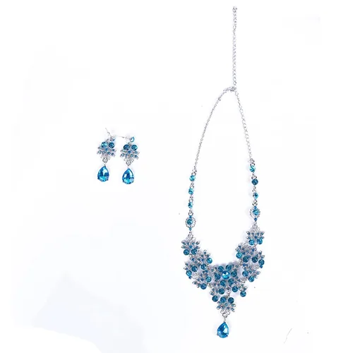 Vista 3 de ZHANGXD Juego de aretes colgantes para mujer, diseño de mariposa y gota de agua, con diamantes de imitación, color azul lago, talla única