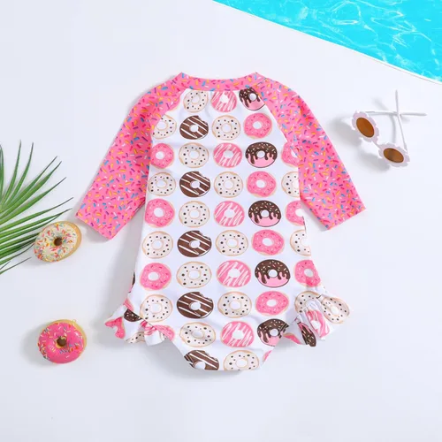 Vista 23 de MERSARIPHY Traje de baño de una pieza para niña pequeña, traje de baño de manga larga, traje de baño para niñas