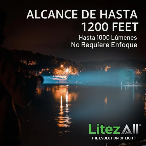 Vista 7 de LitezAll Linterna LED recargable suave al tacto, 70 lúmenes, haz híbrido, linterna compacta ultra ligera con cuerpo de resina resistente, agarre