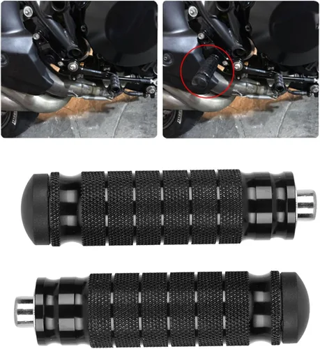 Vista 7 de Reposapiés trasero para motocicleta, paquete de 2 pedales de aluminio para motocicleta, universales M8 antideslizantes, reposapiés M8