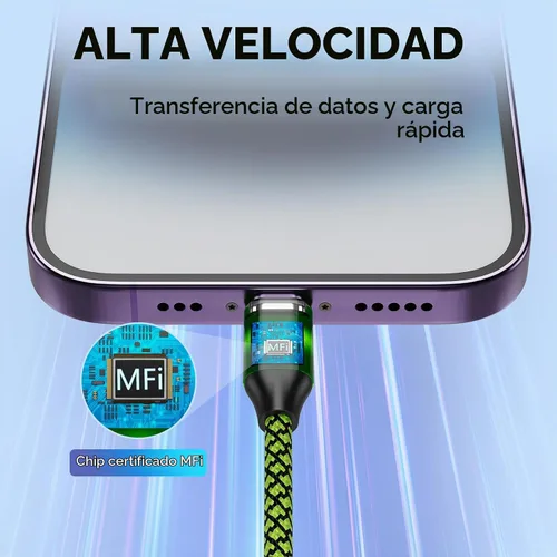 Vista 3 de Cargador para iPhone Paquete de 5, Cable Lightning USB de 10 pies, Cable Certificado Apple Mfi, Cable de Carga Rápida Trenzado de Nylon Compatible