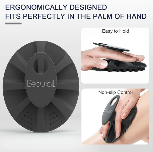 Vista 5 de BEAUTAIL Cepillo de silicona para ducha y baño, exfoliante suave para mujeres y hombres, piel sensible al bebé, fácil de limpiar, enjabona bien, más