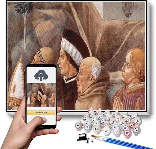 Vista 8 de Kits de pintura por números para adultos y niños Muerte del caballero de Celano pintura por Benozzo Gozzoli Arts Craft para decoración de pared