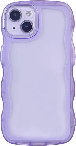 Vista 34 de Funda transparente compatible con iPhone 7 Plus/8 Plus, lindo marco ondulado de color sólido, transparente, de silicona suave, antiarañazos, a