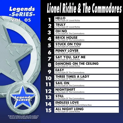 Vista 2 de Lionel Richie & Commodores Karaoke Disc - Legends Series CDG Vol. 005