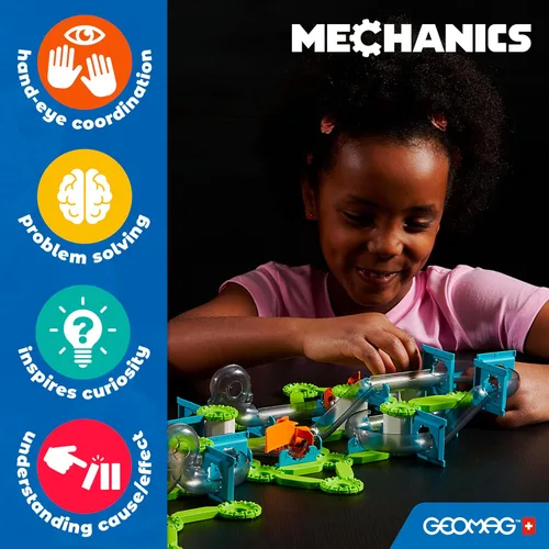 Vista 9 de Geomag Gravity Classic Mechanics - Juguetes magnéticos para niños a partir de 8 años, 153 imanes educativos STEM para niños, bloques magnéticos