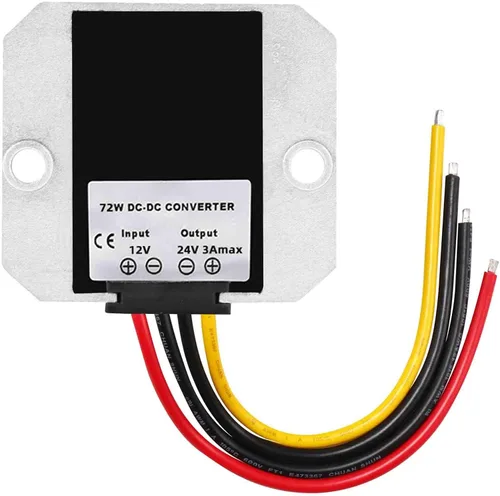Vista 2 de Convertidor de aumento de voltaje CC, 12 V escalón hasta 24 V 3 A 72 W, convertidor de módulo de fuente de alimentación transformador de impulso