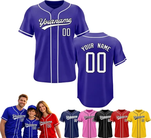 Vista 12 de Camiseta de béisbol personalizada, nombre del equipo, número de equipo, logotipo, camisetas impresas cosidas, uniformes deportivos, regalos