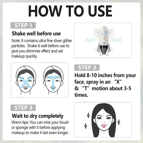 Vista 7 de UCANBEMAKEUP Dewy Spray fijador de maquillaje con acabado brillante, hidratante e iluminador para el rostro, ligero y duradero, fijación