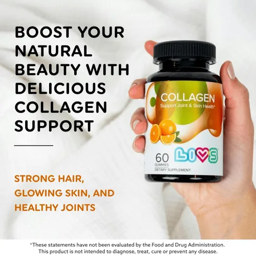 Vista 3 de LIVS Gomitas de colágeno marino – Apoya la piel, el cabello, las uñas y la salud de las articulaciones Suplemento de colágeno hidrolizado
