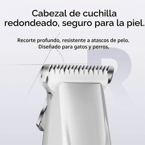 Vista 7 de iBTC Recortadora de precisión para mascotas, recortadora de patas de perro con luz LED, bajo ruido, IPX impermeable, motor de doble velocidad, apto