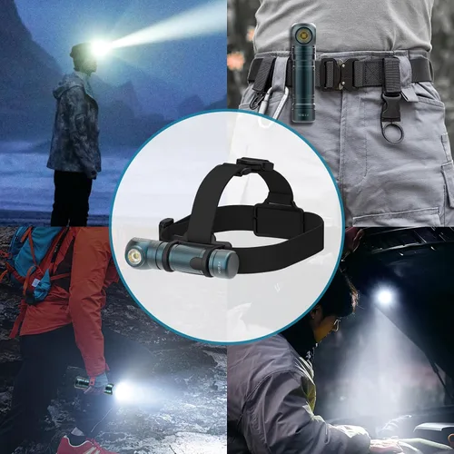 Vista 5 de Linterna frontal recargable – 1500 lúmenes en ángulo recto diadema LED, linterna impermeable para adultos al aire libre, camping, senderismo, pesca