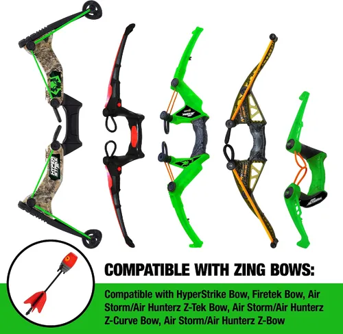 Vista 4 de Zing Zonic - Paquete de recambio de flechas silbantes, 10 flechas rojas, compatible con HyperStrike Firetek Z-Tek Z-Curve Z-Bow para niños Rojo